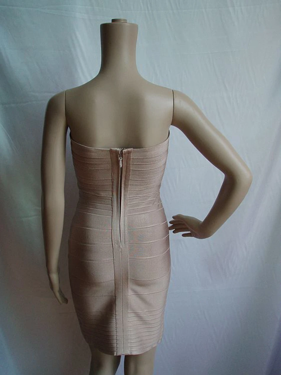 Повязку Лидер продаж Для женщин Vestidos Бандажное платье красное платье без бретелек без спинки; обувь знаменитостей; облегающее Клубное платье вечерние платья
