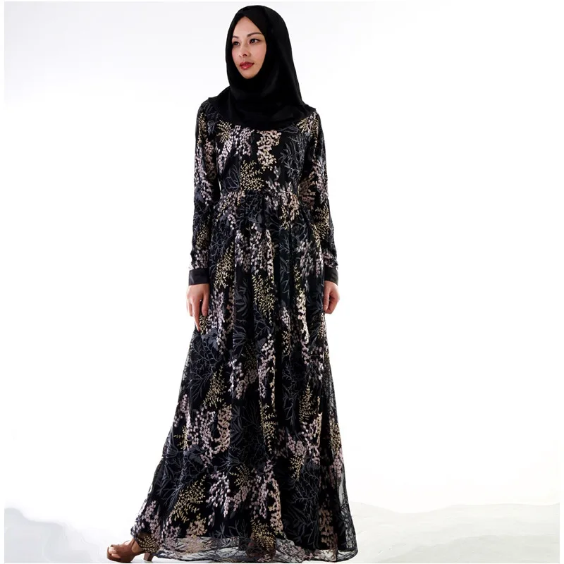 Женское кимоно с вышивкой Abaya белое кружевное в стиле Рамадана турецком 2019 |