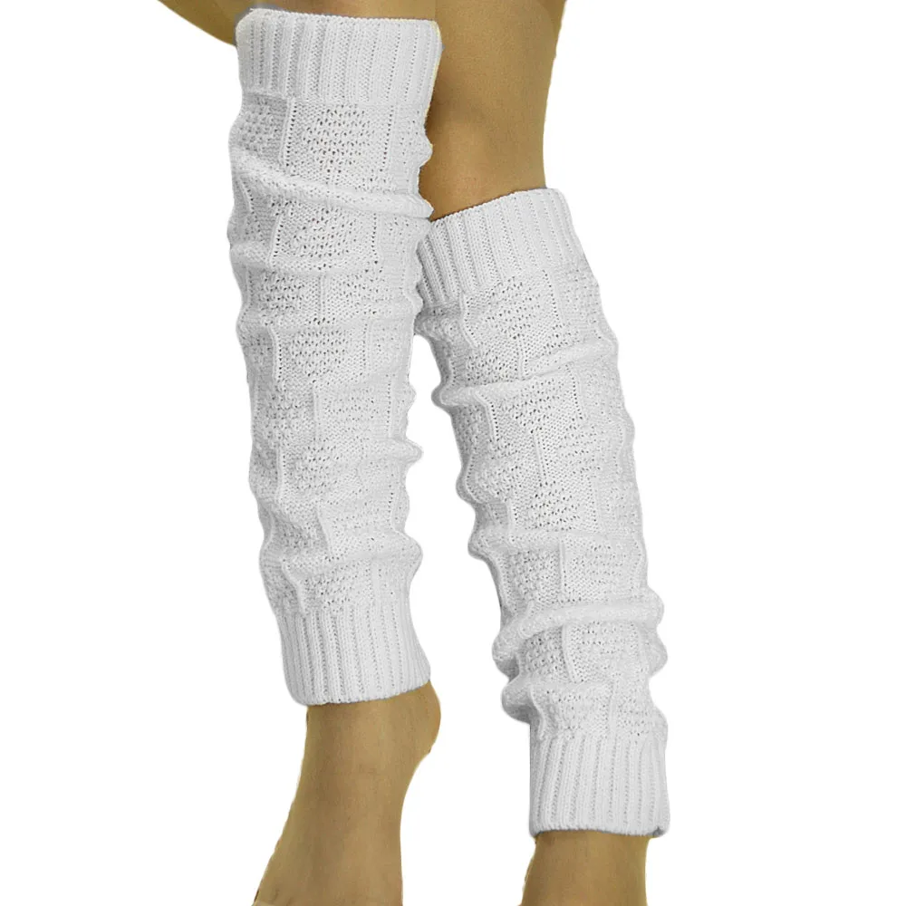 Зимние вязаные гетры для ботинок женские до бедра девочек модные манжеты носки