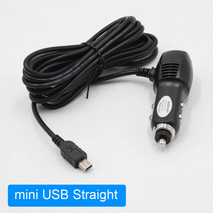 XCGaoon 3,5 м 5 в 2 а мини-Переходник USB для зарядки в машине с одним usb-портом для автомобиля dvr камера gps мобильный, вход DC 12 В 24 В - Название цвета: Straight