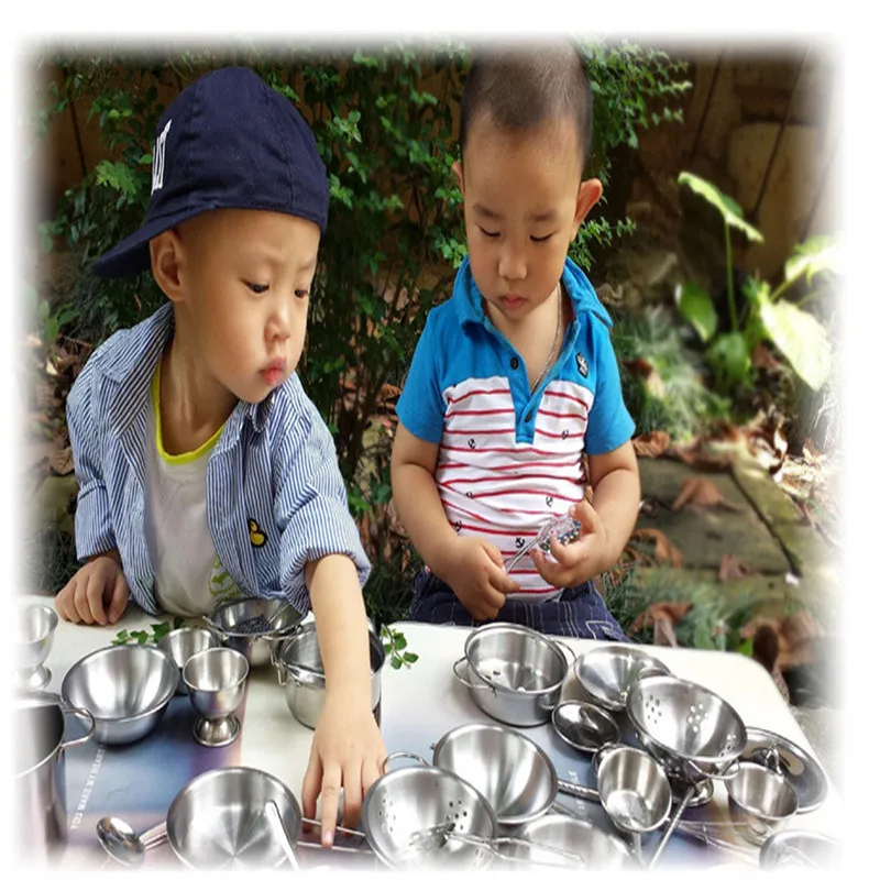 

16 Pcs Set Kids Play House Kitchen Toys Cookware Cooking Utensils Pots Pans Gift drop shipping YE11.28
