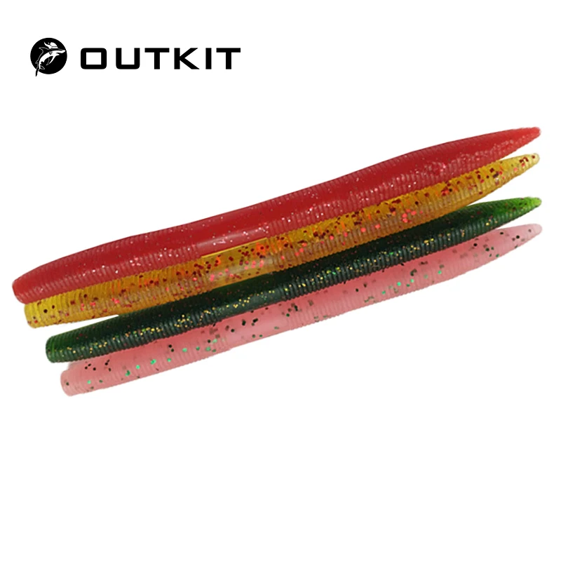 OUTKIT прямой хвост мягкий червь 10 шт./лот 8g 140 мм тапочки из материала на Рыбалка