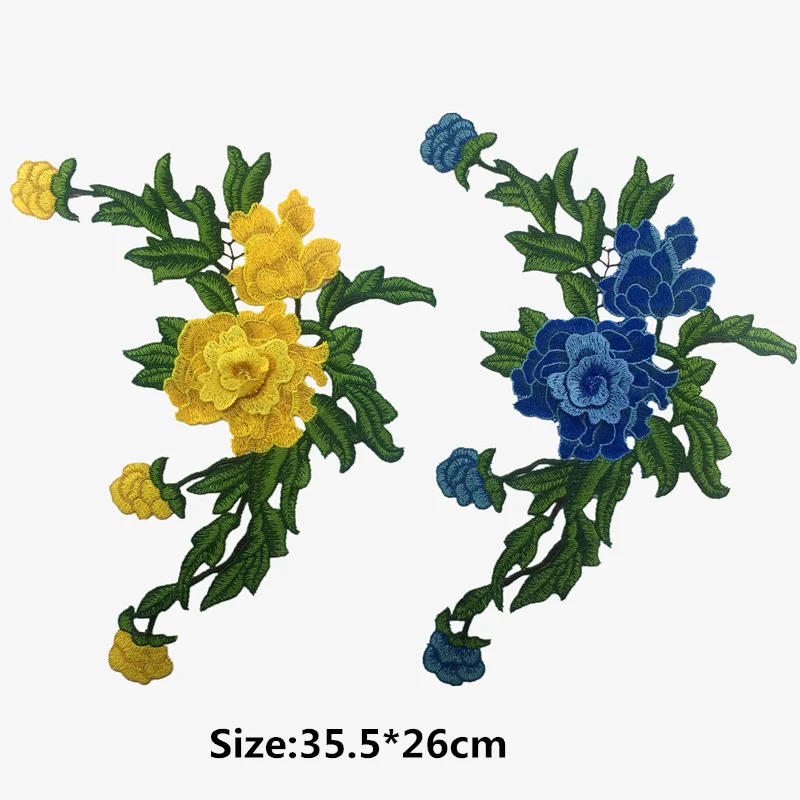3D сливы emboridery растворимые Нашивки цветок ручной Вышивание аппликация для одежды