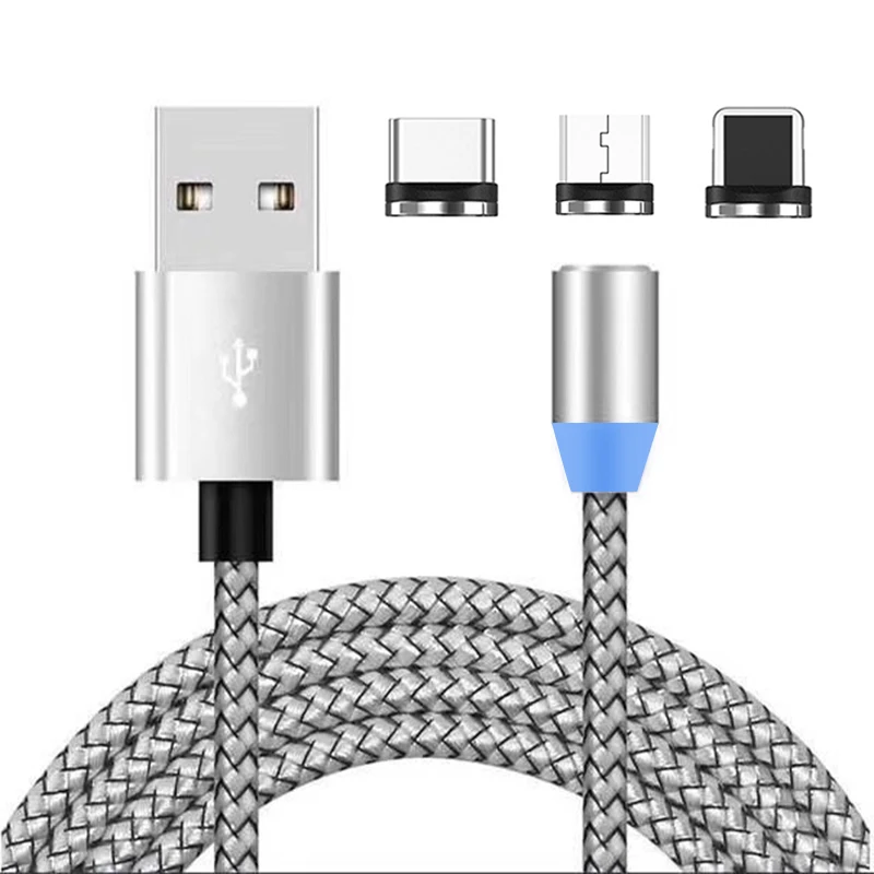 3 в 1 Оптовые разъемы магнитный Usb кабель 2 4 А для зарядки Iphone XS и смартфонов|Кабели