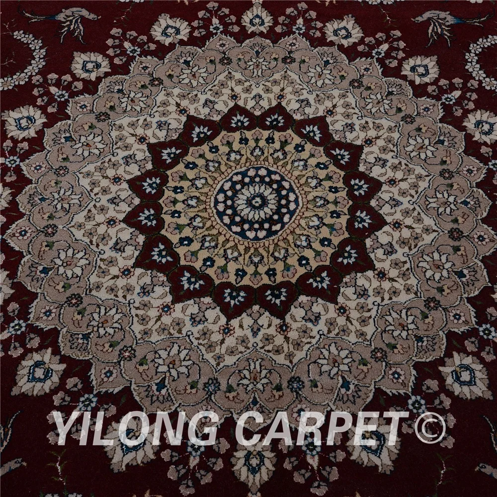 Yilong 8 'x 10' Античный коврик Тебриз красная шерсть искусственная шелк турецкие