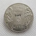 1942 Франция 5 франков-Petain (Essai) копия монеты с рисунком