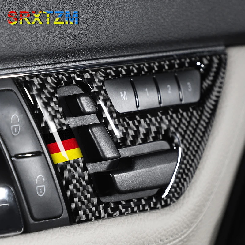 

SRXTZM Car-Styling Seats Waist Adjustment Switch Button Cover Trim Stickers For Mercedes Benz C Class W204 2007-2013 2PC LHD RHD