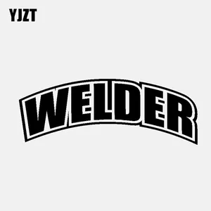 YJZT 14 см * 5,2 см Виниловая наклейка для сварщика Автомобильная наклейка дизельный грузовик черныйсеребряный цвет