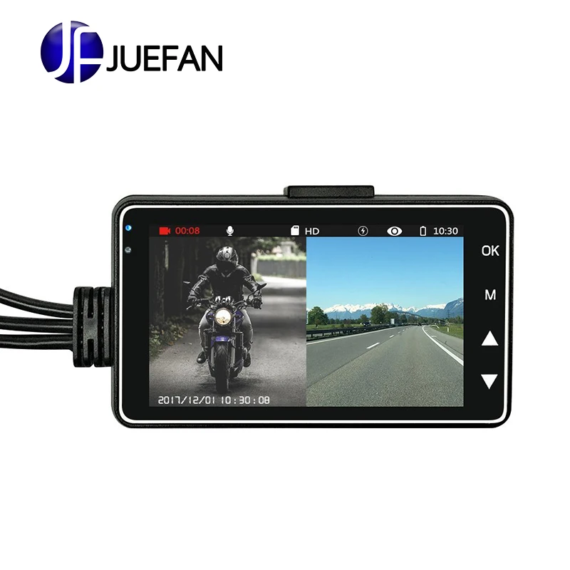 JUEFAN Full HD 720P камера с двумя объективами угол 140 градусов 3 0 дюймов видеорегистратор