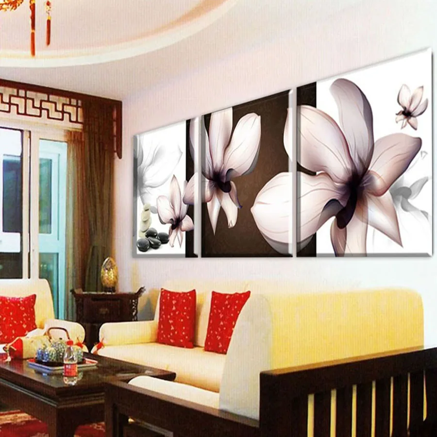 

3 Piece Canvas Wall Art Modern Flowers Canvas Paintings Dinning Room Decorative Pictures HD Prints With Framed F-257