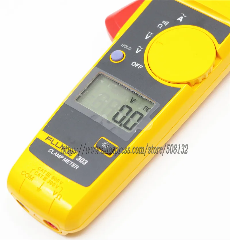 Fluke 303 цифровой клещи мультиметр с KCH16 мягкий чехол AC 600A подсветка дисплея F-303 |