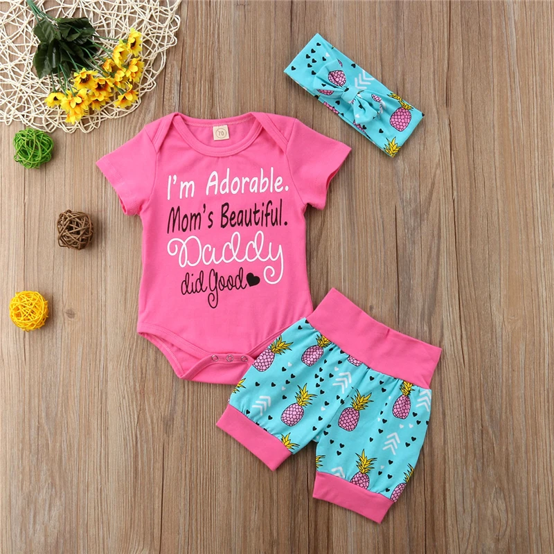 Canis милые детские топы для маленьких девочек комбинезон брюки шорты повязка на