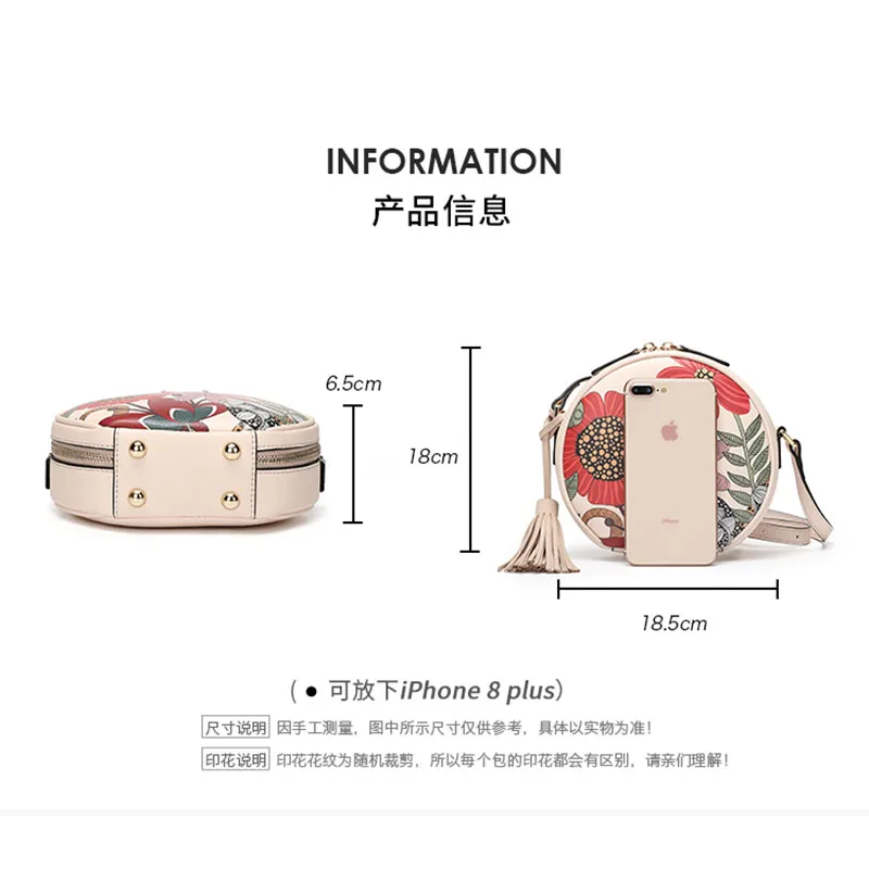 luxury women shoulder bag designer floral pattern circular crossbody bags for bolsos mujer de marca famosa 2019 | Багаж и сумки