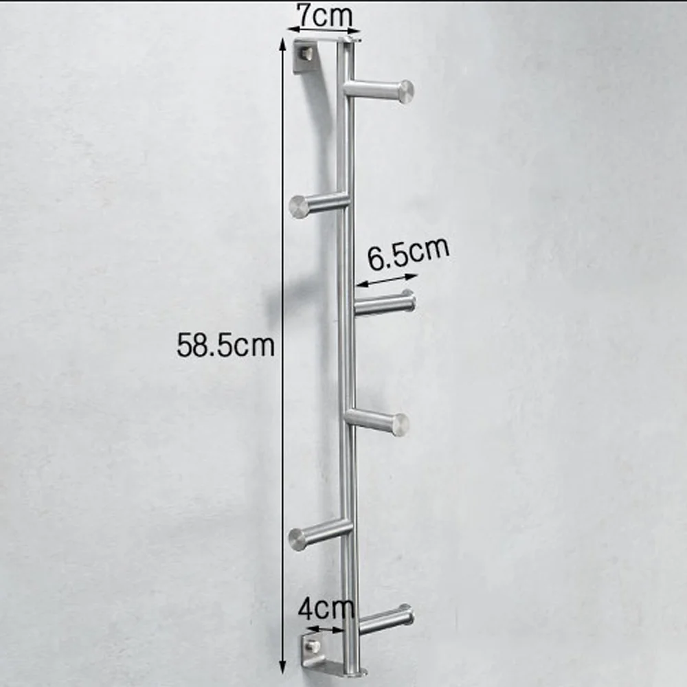 Towel bar 304 stainless steel brushed vertical wall hanging clothes rail towel hook Hanging rod wx7201614 |
