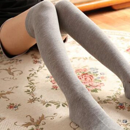 light grey Прекрасный твердый Цвета модные, пикантные теплые высокие выше Гетры длинные хлопковые гетры для девочек дамы Для женщин Горячая распродажа - Цвет: light grey