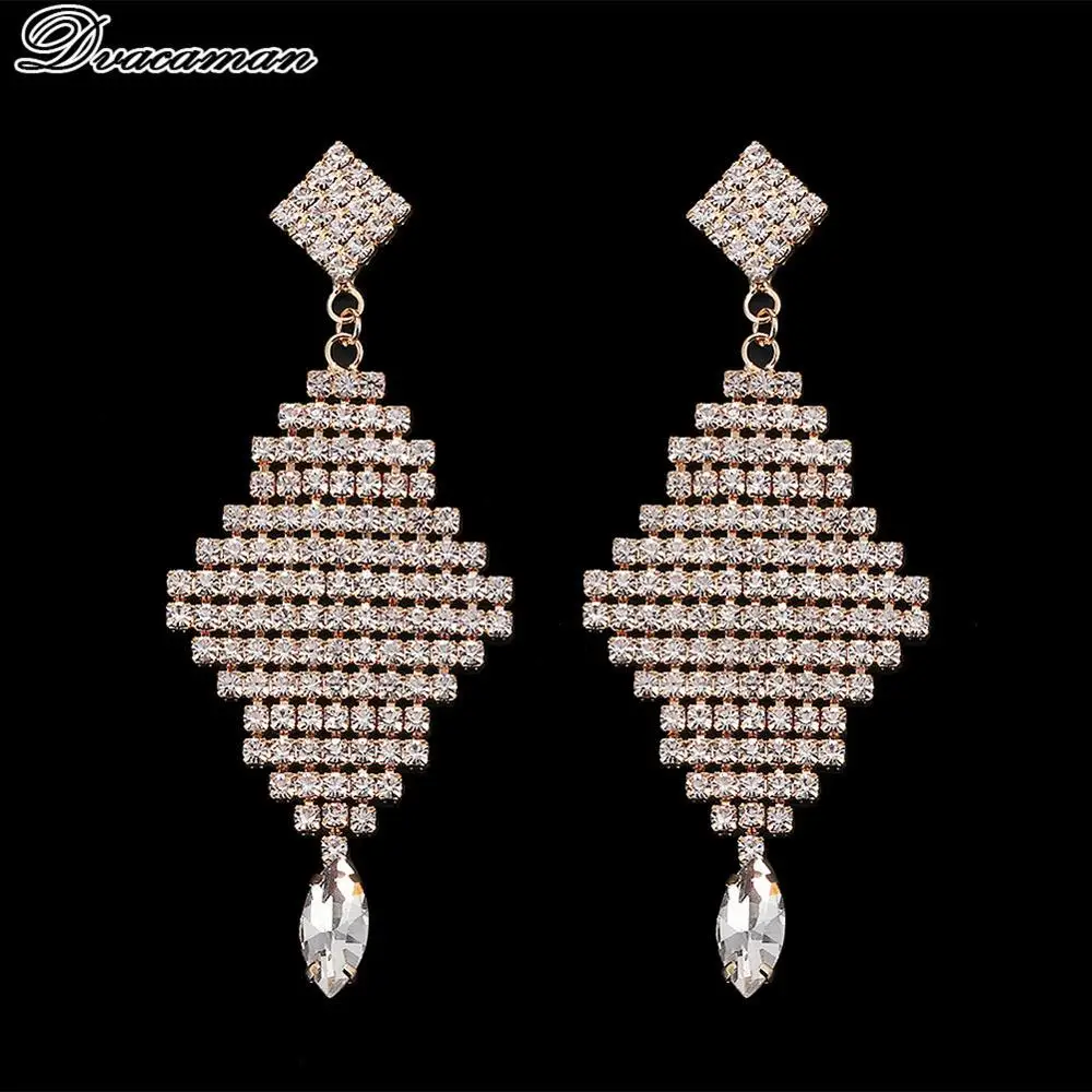 Dvacaman Boho, многоцветные серьги-капли с кристаллами, Женские Модные металлические массивные серьги, этнические свадебные подарки, ювелирные изделия, бижутерия - Окраска металла: 7