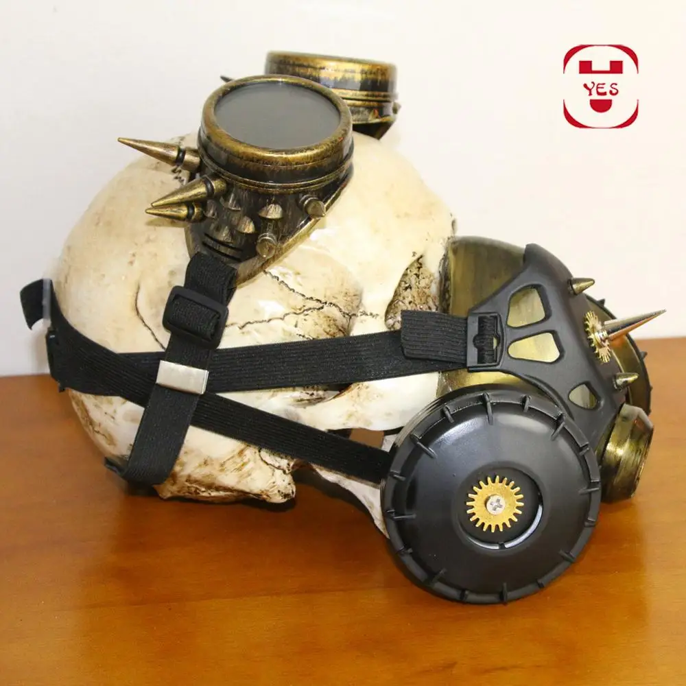 Респиратор YES Steampunk маска в стиле ретро антизапотевающая маскарадная для