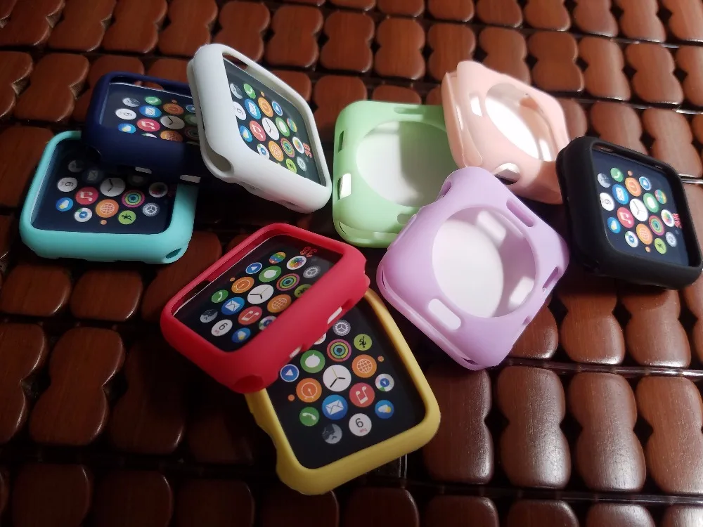Новый цветной ультратонкий Ударопрочный Мягкий силиконовый чехол для Apple Watch iWatch