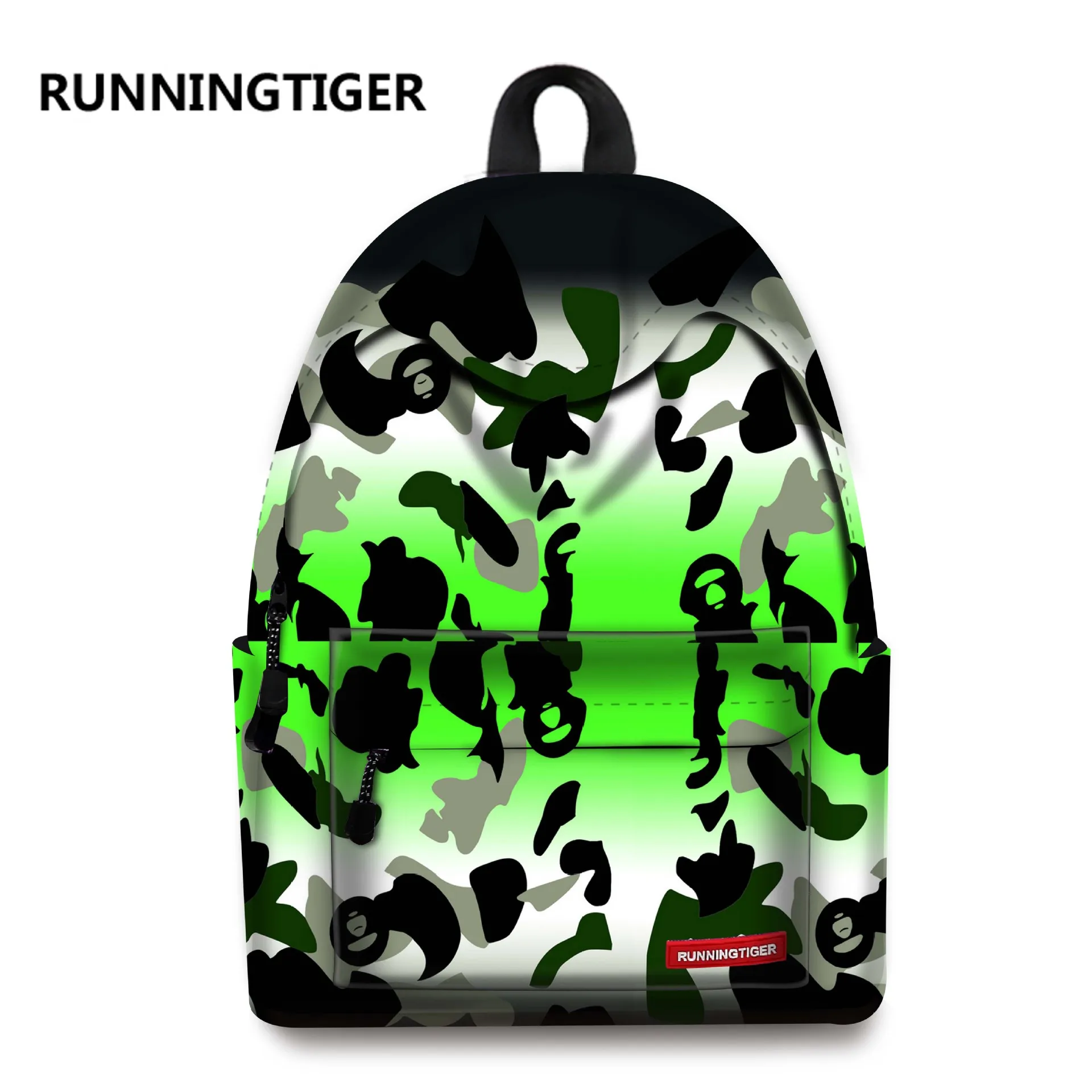 Runningtiger Новая мода школьная сумка Цвет камуфляжный рюкзак для подростка студент