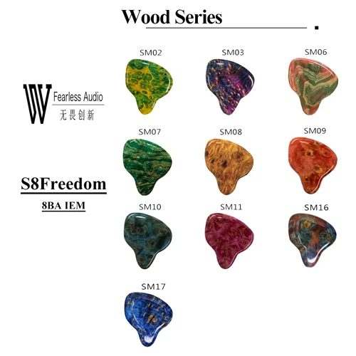 S8Freedom-SM-WOOD Бесстрашные аудио S8Pro S8Freedom Ноулз+ Sonion 8BA драйверы в ухо наушники монитор Премиум HiFi IEM 0,78 мм 2Pin съемный кабель - Цвет: S8Freedom-SM-WOOD