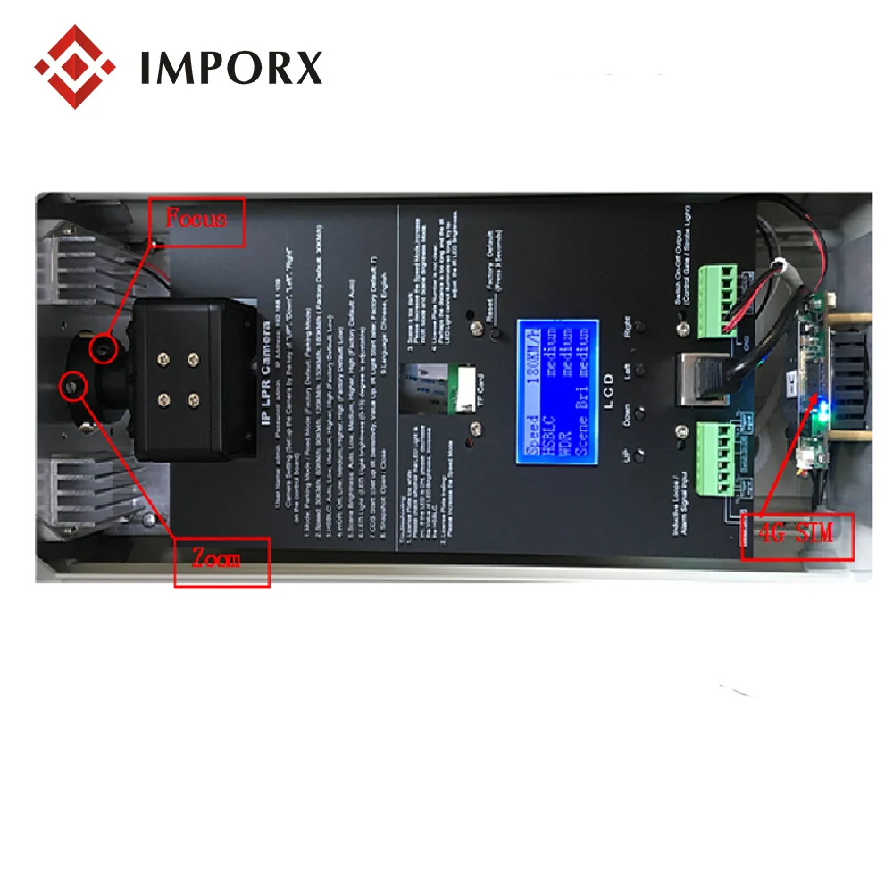 IMPORX Full Netcom 4G/WIFI камера номерного знака HD 1080P IP66 Водонепроницаемая 6-22 мм объектив с