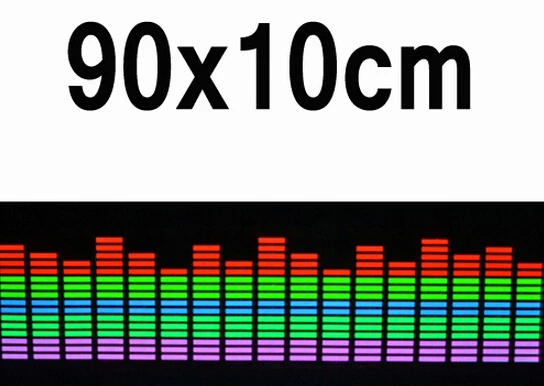 Автомобильный музыкальный ритм эквалайзера 90*25 см 5 цветов эквалайзер на лобовое