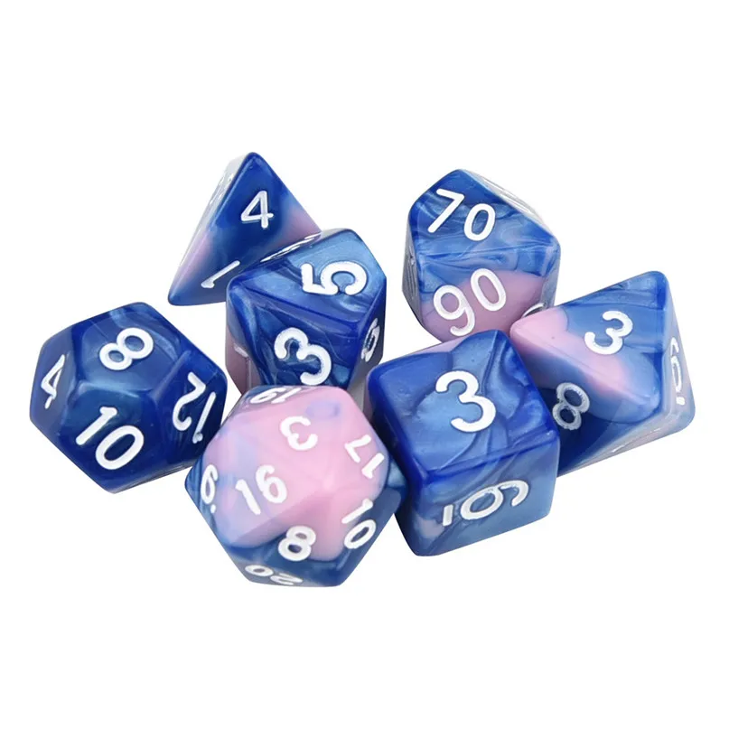 7 шт./компл. TRPG игра в кости полиэдральный D4 D20 мульти сторонее акриловое Рождество