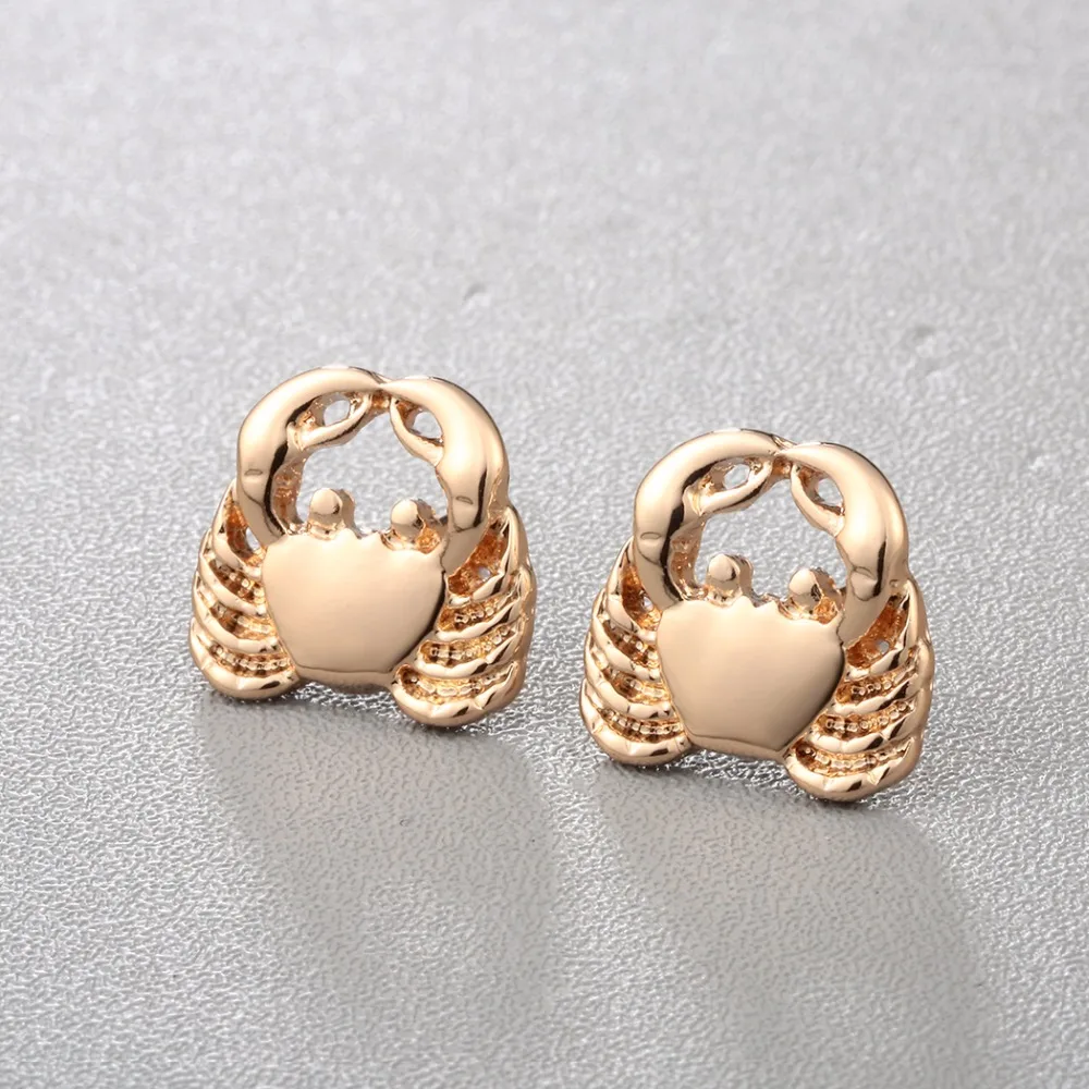 Уникальные серьги-гвоздики Kinitial в виде животных крабов Новое поступление серьги