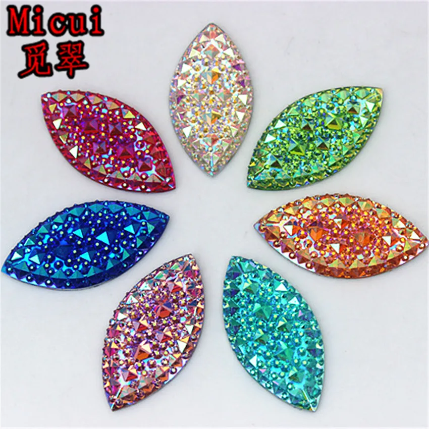 20 шт. прозрачные стразы Micui ZZ522 с конским глазом х40 мм|flatback rhinestones|rhinestones for craftsresin