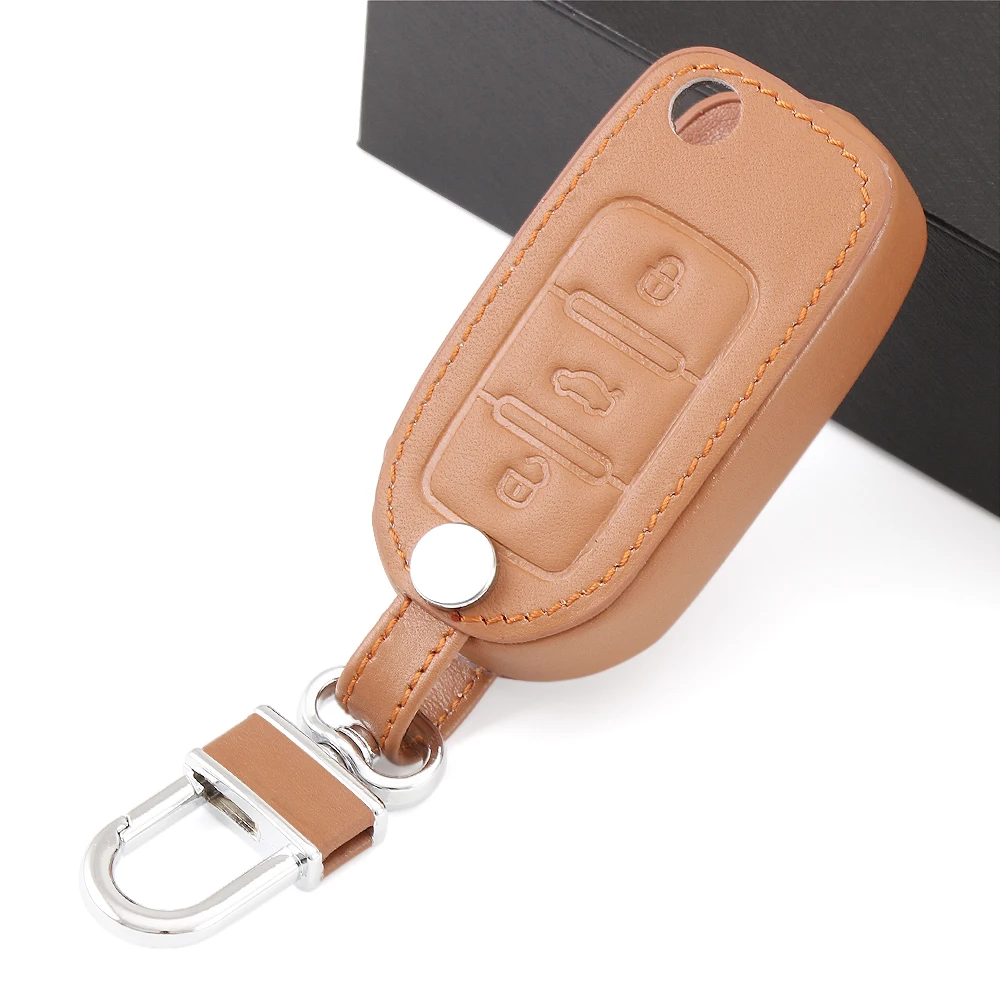 Кожаный чехол для автомобильного ключа дистанционного управления Volkswagen POLO Tiguan