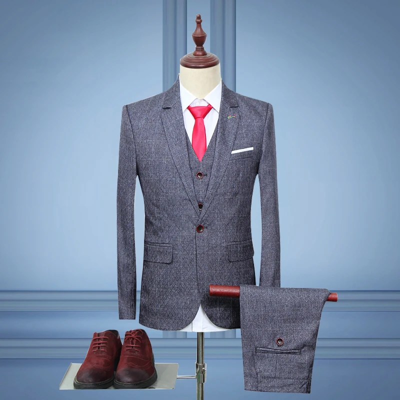 GUIXIANG 2017 костюм мужской высокого качества Серый Свадебный блейзер свадебное
