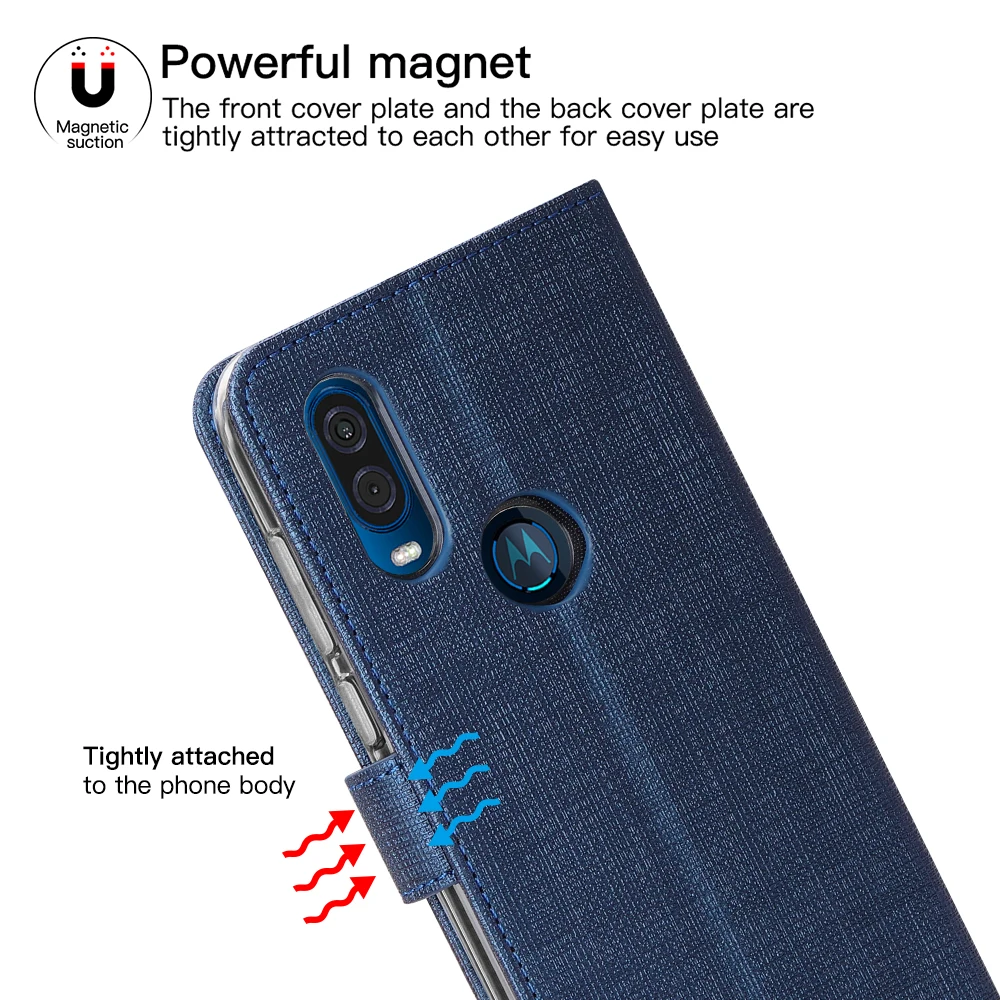 Винтажный кожаный флип-чехол для Motorola Moto One Vision кошелек с кармашком магнитный штатив Обложка для книги для Motorola Moto One Vision