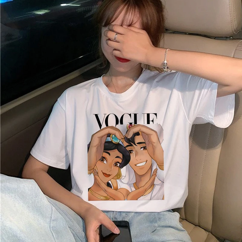 Vogue Harajuku Ullzang Футболка женская забавная мультяшная принцесса футболка 90s графическая Эстетическая Футболка Модные кавайные футболки женские