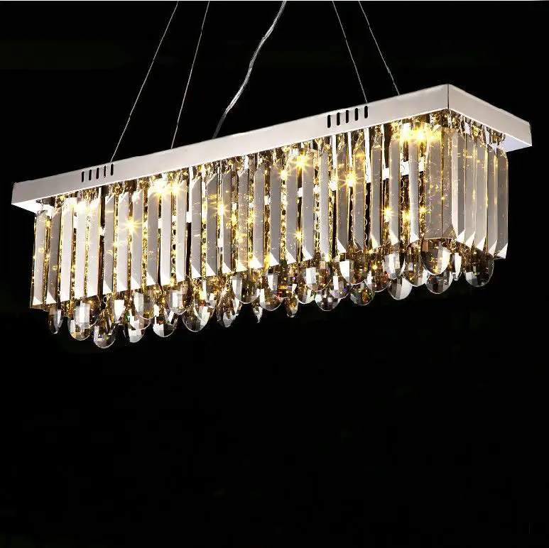 Led площади 70 см длина высокого качества серый дым кристалл подвесной светильник