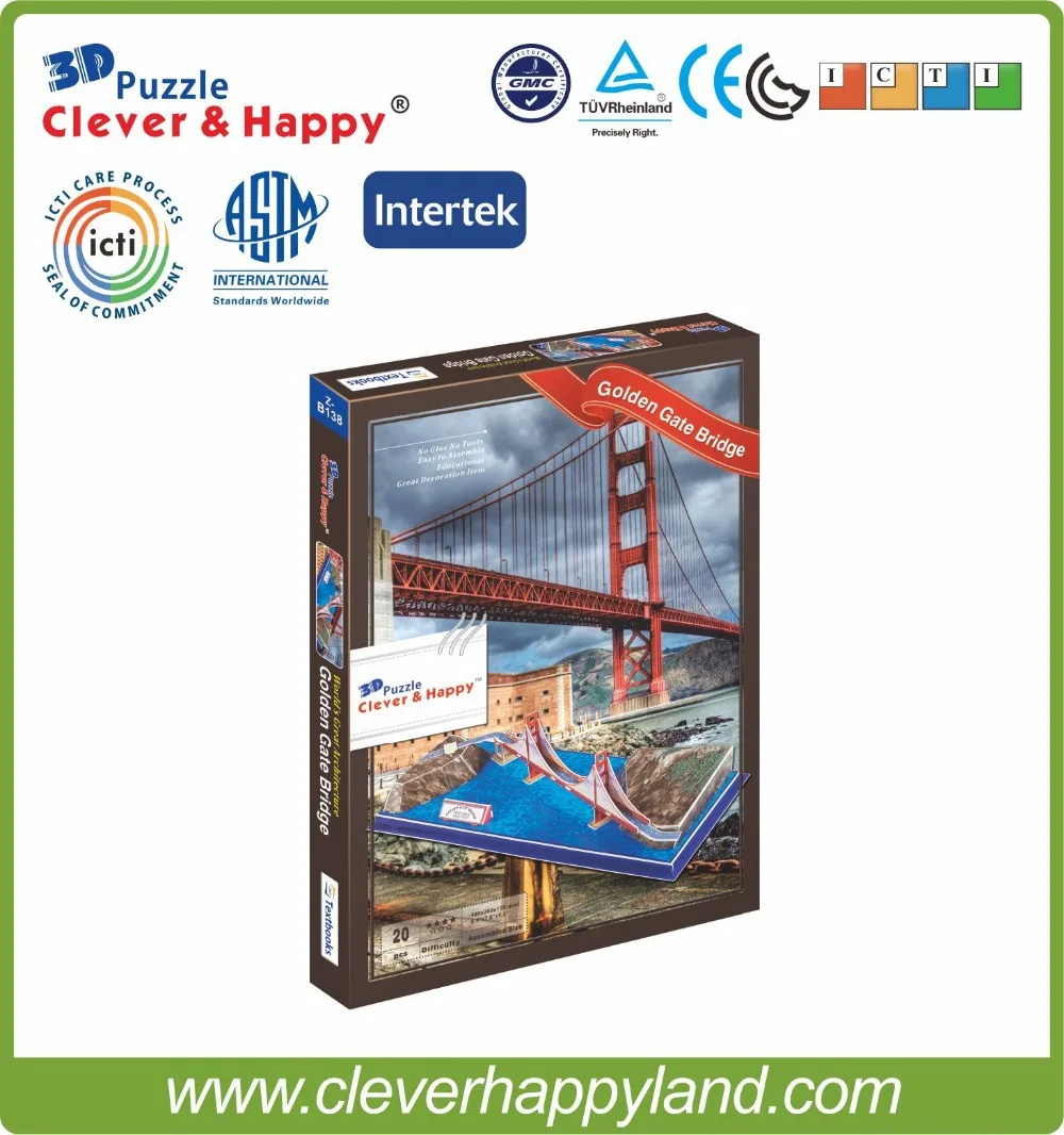 Лидер продаж образовательная 3D головоломка сделай сам с мостом золотых ворот|3d