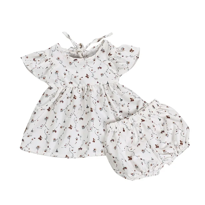 Pudcoco/Одежда для новорожденных девочек топы с цветочным принтом и оборками