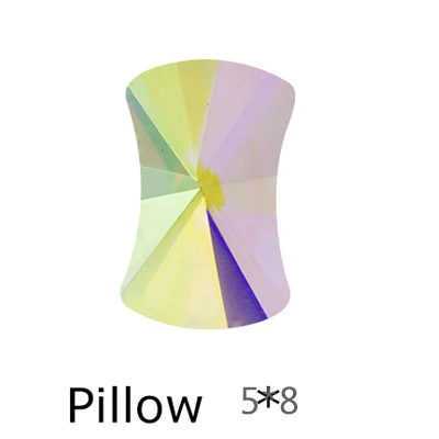Pillow 5x8 50 шт украшение ногтя стразами для ногтей искусство Стекло Кристалл AB плоская задняя сторона не горячей фиксации страз клей на Рождество декор супер блестящий - Цвет: Pillow 5x8