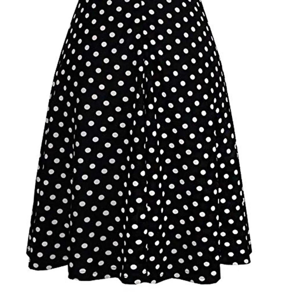 20202019 новые модные женские винтажные платья в горошек с оборками без рукавов