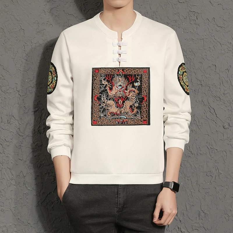 2019 весенняя одежда Новый китайский стиль большой размеры Ретро для мужчин дракон