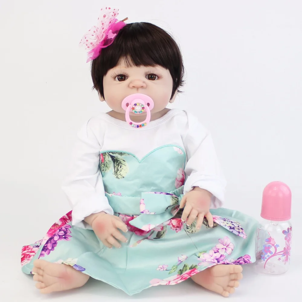 

55cm Full Silicone Body Reborn Baby Doll Toy Like Real Newborn Princess Babies Alive Bebe Doll Bathe Toy Girls Bonecas Gift