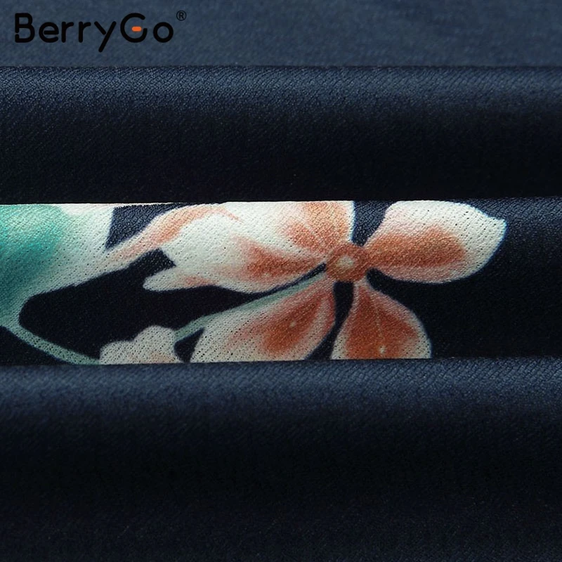 BerryGo женское длинное платье сексуальное макси с цветочным принтом винтажное