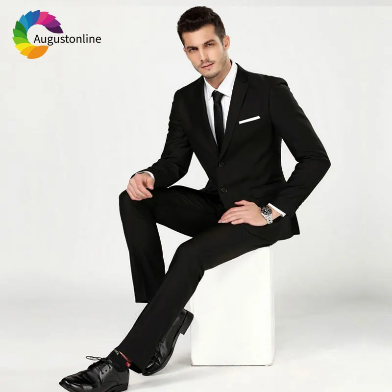 

Elegent Designs 2019 Black Business Men Suits for Wedding Men Suit Set Slim Fit Best Man Blazer Jacket Pants 2Piece Groom Tuxedo