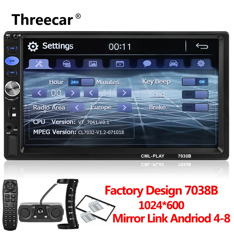pz451 all Новое заводское 7038B 2din автомобильное радио " Bluetooth автомобильное стерео радио аудио медиа Автомобильный мультимедийный MP5 плеер с Android зеркальное соединение - Цвет: pz451 all