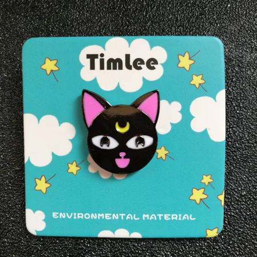 Cat card packing Timlee X191 эмалированная булавка в виде Милого Животного единорога, воздушный шар, кошка, конверт, металлическая брошь на булавке, модное ювелирное изделие - Окраска металла: Cat card packing