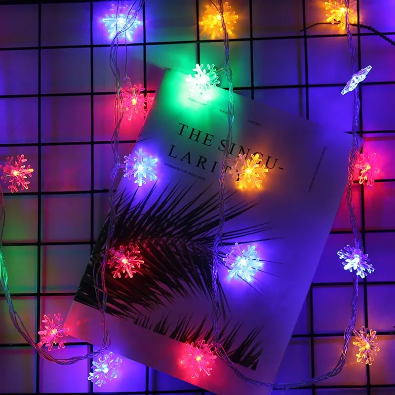 RGB 20/40 светодиодный Светодиодный светильник в виде снежинки, сказочные гирлянды на батарейках, праздничные, рождественские, свадебные украшения, сказочные огни - Испускаемый цвет: RGB