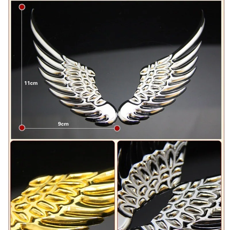 Пара наклейки для автомобиля и 3d металлические Ангел в виде крыльев на