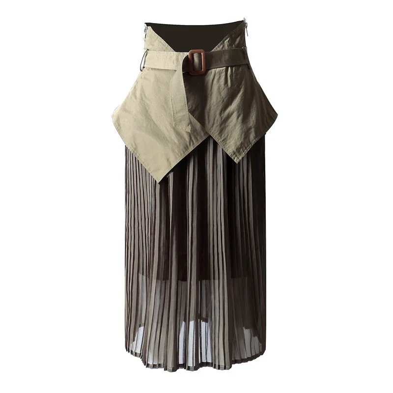 Hongsonghan Woman's elastic sealing corset femal pleated skirts women Waist designer Shaping girdle wide splicing skirt | Женская