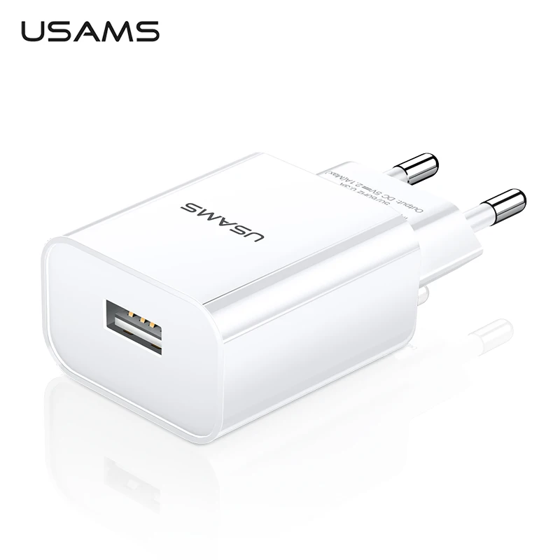 USAMS USB зарядное устройство Быстрая зарядка для iPhone X 2.1A ЕС/США штекер Адаптер samsung