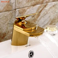 bakala toad all brass goldenchrome finishednickle brushed taps deck mounted basin waterfall faucet mixer sink tap lh 8031