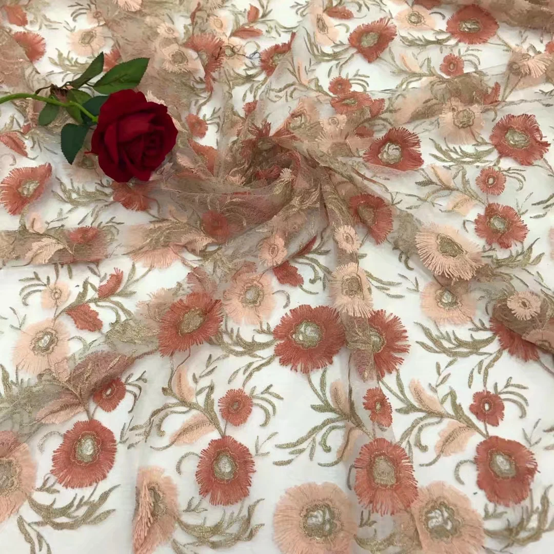 BEAUTIFICAL 3d lace fabrics 5 yards african net fabric with embroidery nigerian french high quality JYN269 | Дом и сад